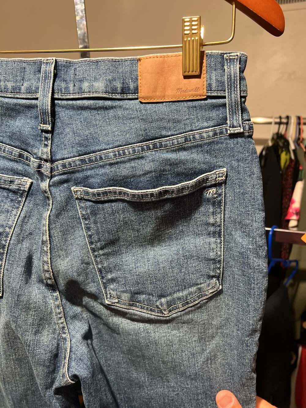 Madewell High-Rise Demi-Boot Crop Jeans in Medium Wash with Raw Hem